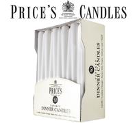 Price's Candles | Unwrapped Tapered Dinner Candles 50-Pack 8 Hours Burn | White