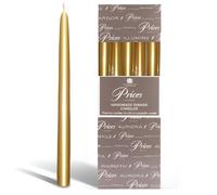 Price's Candles - 10" Venetian Wrapped Dinner Candles - Gold - 10 Pack - 7 Hour Burn Time - Unscented - Non-Drip - Multi-Purpose