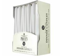 Price's Candles White Tapered Dinner Candles - Pack of 50