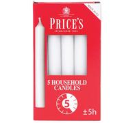 Price's - Household Candles - Pack of 5 - Unscented - 5 Hour Burn Time - Premium White Wax