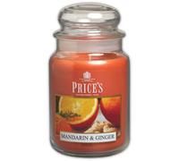 Price's - Mandarin & Ginger Large Jar Candle - Sweet, Delicious, Quality Fragrance - Long Lasting Scent - Up to 150 Hour Burn Time