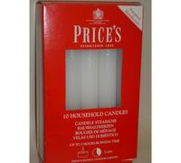 Prices Patent Candles, 10pk Unscented White Household Candles, 5h Burn Time, 16.3x9.8x4.2 cm, Royal Crest Holders | HC106028