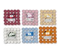 Price's Petali Brand 150 Tea Lights Candles Scented Tealights- 25 x 6 Scents Mixed Pack - Cotton Flowers, Mixed Berries, Citrus, Rose, Lavender &