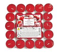 Price's Petali Brand Scented Tealights | 25 Pack Tealights 4 Hour Burn Time | Available in Multiple Scents (Frosted Cherry)