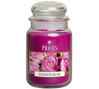 Price's Prices Candles Large Glass Jar Damson Rose 150 Hours Burn Time Prices Candles