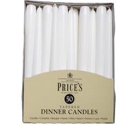 Price's Tapered Dinner Candle White Unwrapped Pack of 50