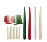 Prices Tapered Dinner Candles - 25CM - Green - RED - Ivory - White (White, 5)