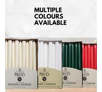Prices Candles Unwrapped Tapered Dinner Candle, Pack of 50, White