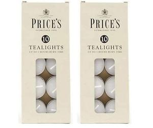 Prices Tealights Box White X10 (Pack of 2)