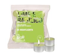 Price's Candles Petali Lime & Basil 25 Nightlights Bag Long Burning 8 Hour Scented Tea Light Candles Aromatherapy Home Fragrance Gift Set Fresh Citrus Herbal