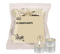 Price's Candles Petali Vanilla 25 Nightlights Bag Long Burning 8 Hour Scented Tea Light Candles Madagascan Vanilla Home Fragrance Aromatherapy Gift Set