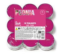 Prices's Candles Petali Range Peony Pack of 18 Scented Tea Lights Long Burning Tealight Candles for Home Décor Events Relaxation and Gifting