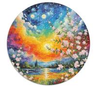 Prickly Plum 1000 Pieces Round Jigsaw Puzzles Creative Seeking A Challenging And Relaxing Activity Games for Adults And Kids 1000pcs (67.5x67.5cm)