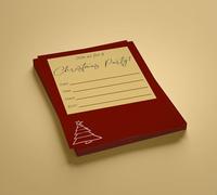 Prickly Products Red Christmas Tree Party Invitation x 12 Pack A5 Party Invites 148mm x 210 mm