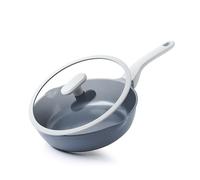 PRICUSIS Nonstick Ceramic Sauté Pan with Lid (3.2 qt, 10 inch), Toxin-Free Deep Frying Pan, Versatile Non Stick Frying Pan, Skillet, PTFE, PFOA & PFAS Free, Compatible with All Stovetops.