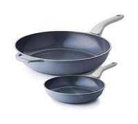 PRICUSIS Nonstick Ceramic Frying Pan Set, Non Toxic Nonstick Pan Skillet, Healthy Egg Pan Nonstick Omelet Pan Chef's Pan, PTFE PFOA & PFAS Free, Induction Compatible (8+12 Inch)