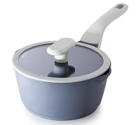 PRICUSIS Nonstick Saucepan with Lid, 2 Quart Ceramic Sauce Pan, Non Toxic Sauce Pot with Pour Spouts for Multipurpose Use, PTFE, PFOA & PFAS Free, Induction Compatible.