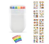 Pride Accessories Kit, Rainbow Face Paint Stick with Pride Temporary Tattoos & Stickers, LGBTQ+ Festival Make Up Set for Gay Pride Parade, Pride Month, Carnival, Party Cosplay & Fancy Dress