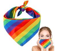 Pride Accessories Rainbow Bandana,21.6*21.6in Gay Pride LGBTQ Accessory Bandana Polyester Gay Pride Fancy Dress Headband For Party Celebration Supplies LGBTQ Pride Parade Bachelor Birthday Carnival
