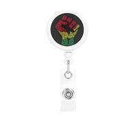 Pride African American Juneteenth Independence Day Freedom Retractable Badge Holder Reel Clip Id Card Holder forNurse Student Office Worker