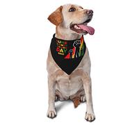Pride African American Juneteenth Independence Day Freedom Spring Dog Bandanas Boy Bulk Puppy Kerchief Adjustable Soft Triangle Bibs Accessories for Small Medium Large Dogs Cats White