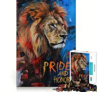 Pride And Honor Lion 1000 Piece Jigsaw Puzzles for Teenagers Logic Sense Toy Peaceful Fun Smooth Edge Creative Gift (38x26cm)
