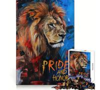 Pride And Honor Lion 1000 Pieces Jigsaw Puzzles for Teenagers Cognitive Toy Gentle Leisure Pattern Assembly Fine Art Piece (38x52cm)