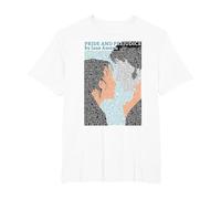 Pride and Prejudice Bookish Mr Darcy & Elizabeth Jane Austen T-Shirt, Men's Big and Tall, White, 2X Tall
