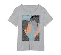 Pride and Prejudice Bookish Mr Darcy & Elizabeth Jane Austen T-Shirt, Women's Plus, Heather Grey, 1X