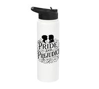 Pride and Prejudice Elizabeth Bennet Mr. Darcy Silhouettes Stainless Steel Insulated Water Bottle