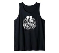 Pride and Prejudice Elizabeth Bennet Mr. Darcy White Print Tank Top
