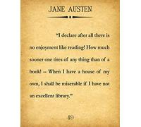 Pride and Prejudice Jane Austin Quote Literature Reading Library Wall Art Decor Print (8 x 10, Vintage)