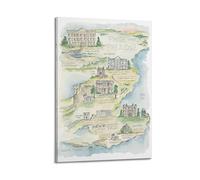 Pride And Prejudice Map LiteraryWall Decoration Posters Motivational Wall Posters Suitable for Office Gym Bedroom Decoration AestheticFrame-style 16x24inch(40x60cm)