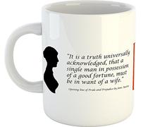 Pride and Prejudice Opening Line Mug - Bone China - 300ml - Dishwasher and Microwave Safe