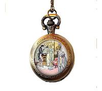 Pride and Prejudice Pocket Watch Necklace - Jane Austen - Book - Literary Jewelry - Librarian Gift - Gift for Her - Book Lover Art Picture Jewelry