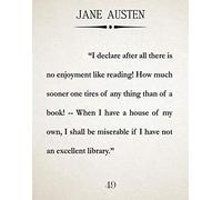 Pride and Prejudice Quote Jane Austin Quote Reading Quote Literature Quote Reading Quote Library Wall Art Library Decor Jane Austin Print (5 x 7, Ivory)