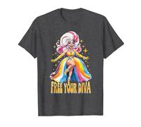 Pride Ballroom Dancing Drag Queen LGBTQ+ Diva T-Shirt, Men, Dark Heather Grey, 3X-Large