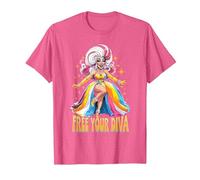 Pride Ballroom Dancing Drag Queen LGBTQ+ Diva T-Shirt, Men, Pink Heather, 3X-Large