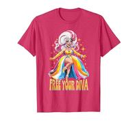 Pride Ballroom Dancing Drag Queen LGBTQ+ Diva T-Shirt, Men, Red Heather, 3X-Large