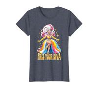 Pride Ballroom Dancing Drag Queen LGBTQ+ Diva T-Shirt, Women, Heather Blue, 3X-Large