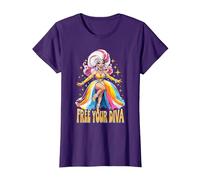 Pride Ballroom Dancing Drag Queen LGBTQ+ Diva T-Shirt, Women, Purple, 3X-Large