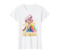 Pride Ballroom Dancing Drag Queen LGBTQ+ Diva T-Shirt, Women, White, 3X-Large