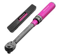PRIDE&CRAFT 3/8 Inch Drive Click Torque Wrench, 3% High Precision Adjustable Dual Direction, 72-Tooth, 5-50 lbf.ft/6.8-68 Nm Torque Wrench for Bike, Motorcycle and Car Repair, Pink Black