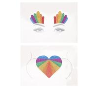 Pride Day Rainbow Face Stickers 2pcs Paper Temporary Tattoos