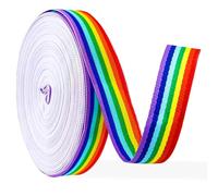 Pride Day Rainbow Grosgrain Ribbon - 22 Yards 25 mm Double Sided Fabric Strip, 7 Colorful Striped Webbing for LGBTQ Pride Parades, Gift Wrapping, Party Decorations Craft Projects