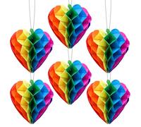 Pride Decorations - 6Pcs Rainbow Paper Honeycomb Balls, Rainbow Party Decorations for Pride Accessories Gay LGBT Festival Celebration Wedding Carnival Home Indoor Outdoor