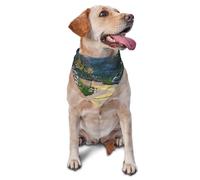 Pride Dog Bandanas, Beautiful fairy tale town Pet Scarf, Breathable Polyester Bandana for Small Medium Large Dogs, Adjustable Washable Accessory for Boy Girl Puppy Cat, Celebration of Love