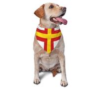 Pride Dog Bandanas, Flag of Guernsey Islands Pet Scarf, Breathable Polyester Bandana for Small Medium Large Dogs, Adjustable Washable Accessory for Boy Girl Puppy Cat, Celebration of Love