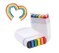 Pride Face Paint, 2 Pack Rainbow Face Paint, Gay Pride Rainbow Stripe Fan Brush Stick, Face and Body Paint for Parade Celebrations Cosplay Party and Halloween Makeup