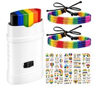 Pride Face Paint, Rainbow Face Paint Stick for Prided Events, Face Painting with Pride Bracelet and Stickers, Carnival and Pride Accessories, Temporary Tattoos for LGBTQ+ Supporters
